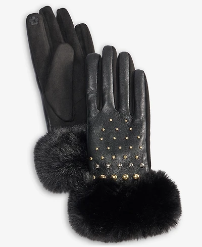I.n.c. International Concepts Studded Faux Fur Cuff Gloves, Macy's Exclusive