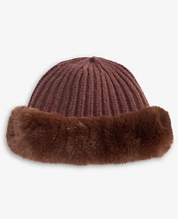 I.n.c. International Concepts Faux Fur Trim Knit Hat, Macy's Exclusive