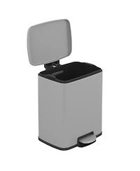 Mega Casa Gal./ Liter Rectangular Stainless-Steel-Made Matt Step-on Trash Can for kitchen