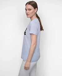 Dkny Jeans Women's Flocked Logo Crewneck T-Shirt