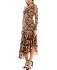 Taylor Women's One-Shoulder Asymmetric Mesh Dress
