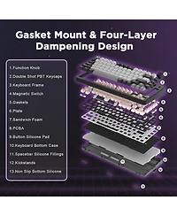 Yunzii RT75 Rapid Trigger Wired Gaming Keyboard,Hall Effect Magnetic Switch,Adjustable Actuation Esports,75% Tkl Layout Pbt Keycaps (Black, Outemu Swi