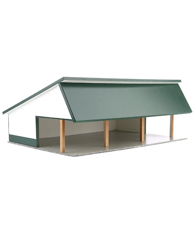 1/64 White & Green 64ft x 48ft Wooden Cattle Shed with Removeable Roof Sta-224