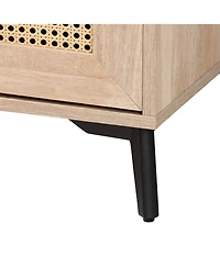 Baxton Studio Pavone Mid-Century Modern Oak Brown Wood Kitchen Cabinet