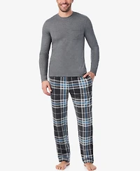 Cuddl Duds Men's Cabin Fleece Long Sleeve Pajama Set