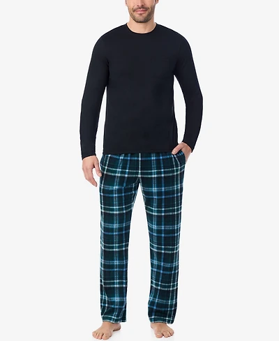 Cuddl Duds Men's Cabin Fleece Long Sleeve Pajama Set