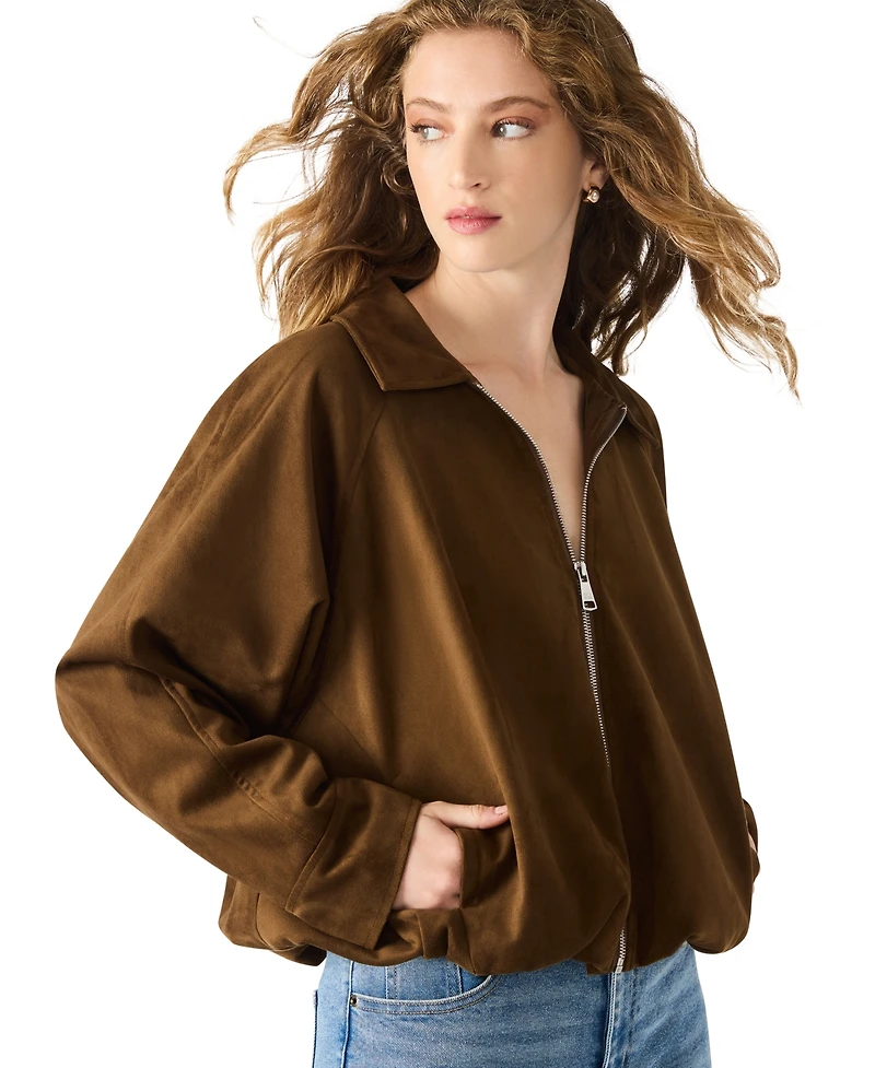 Steve Madden Women's Faux Suede Mackey Long Sleeve Jacket