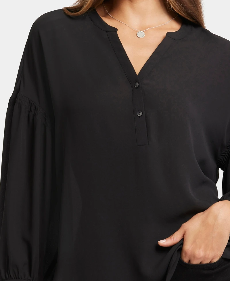 Nydj Women's Paulina Peasant Long Sleeve Top