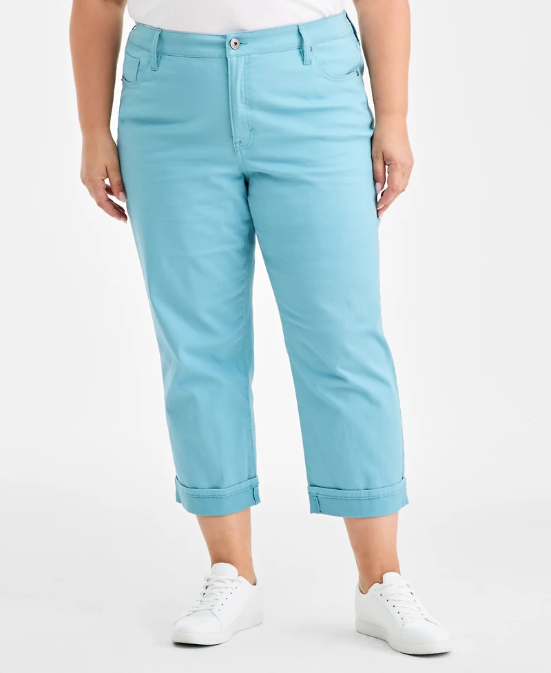 Style & Co Plus Curvy Roll-Cuff Capri Jeans, Created for Macy's