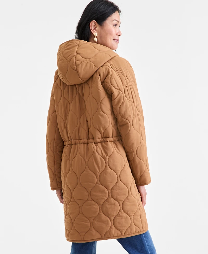 Style & Co Women's Quilted Hooded Jacket, Macy's Exclusive