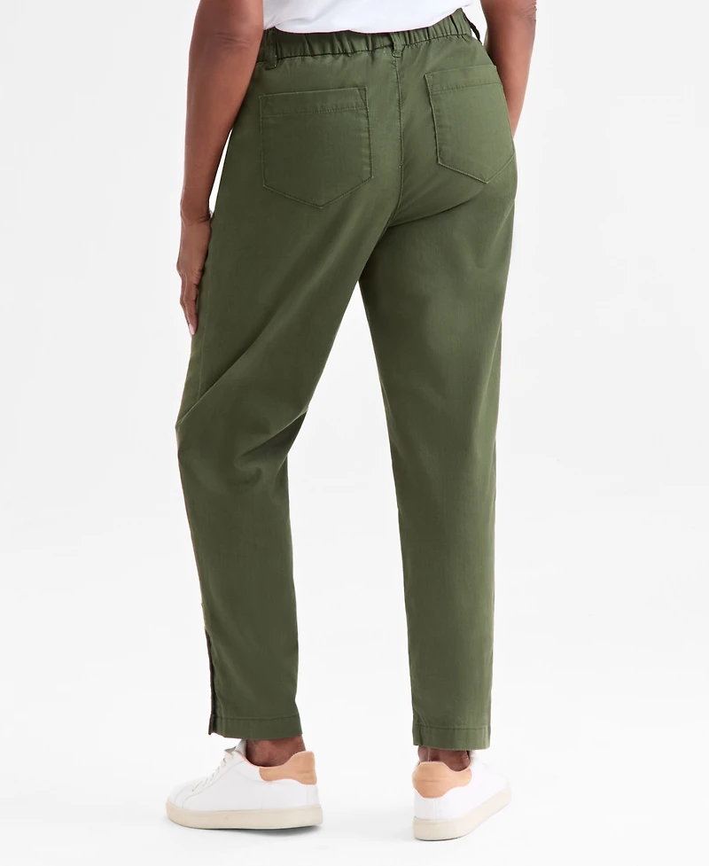 Style & Co Women's High-Rise Button-Hem Straight-Leg Pants, Macy's Exclusive