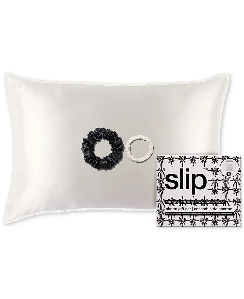 Slip 3-Pc. Pure Silk Queen Pillowcase & Scrunchie Gift Set - Charm