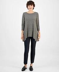 Jm Collection Women's Printed 3/4-Sleeve Knit Top, Exclusively at Macy's