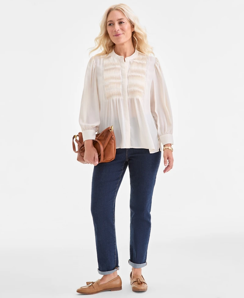 Style & Co Women's Pintuck-Yoke Blouse, Macy's Exclusive