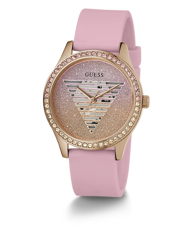Guess Women's Analog Pink Silicone Watch 38mm