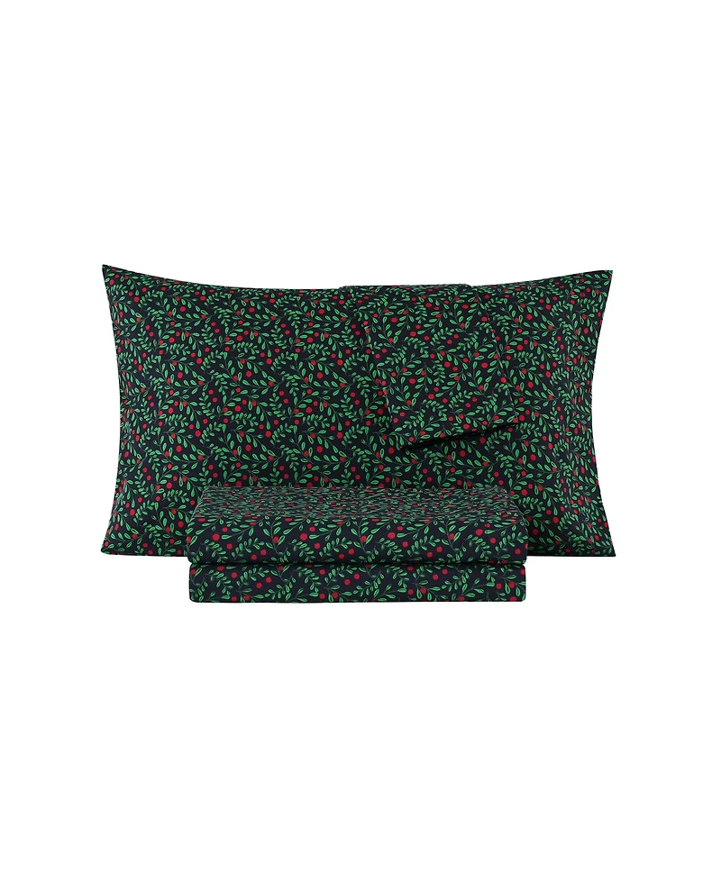 Sanders Holiday Printed Microfiber 3-Pc. Sheet Set, Twin