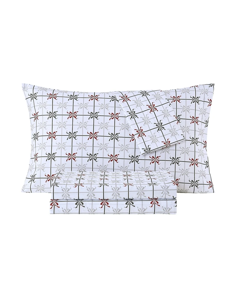 Sanders Holiday Printed Microfiber 4-Pc. Sheet Set, King