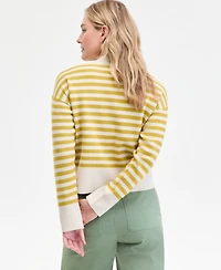 On 34th Women's Striped Mock Neck Sweater, Macy's Exclusive