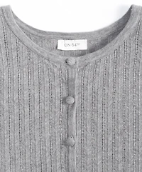 On 34th Women's Puff-Shoulder Pointelle-Knit Cardigan, Macy's Exclusive