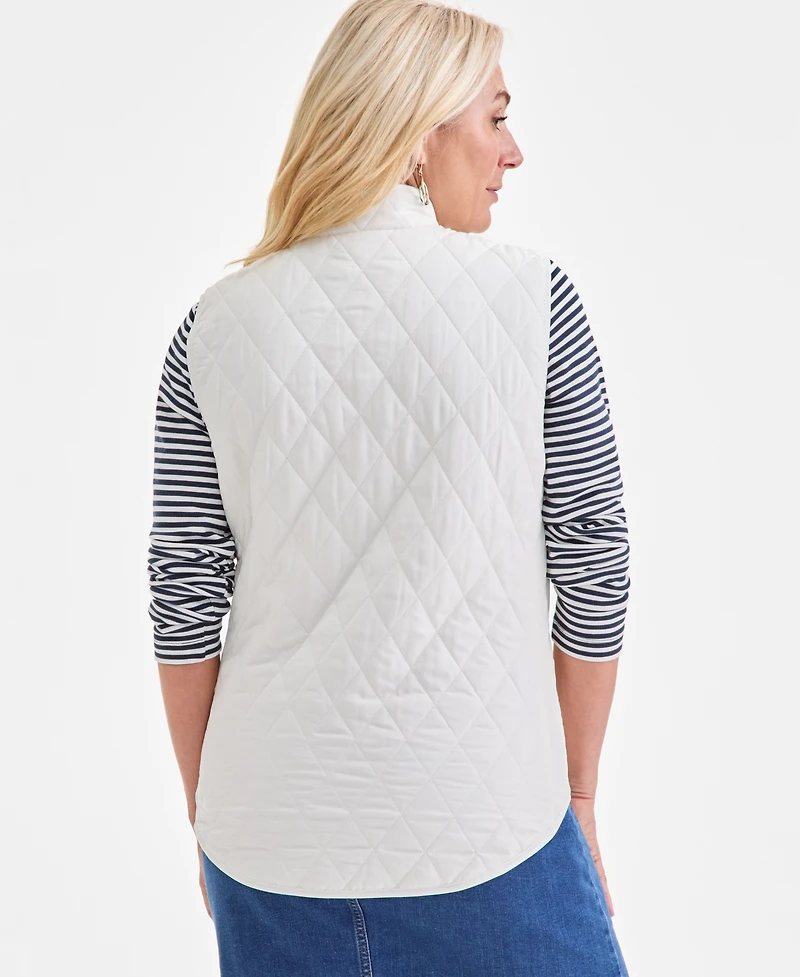 Style & Co Women's Quilted Mock-Neck Vest, Created for Macy's