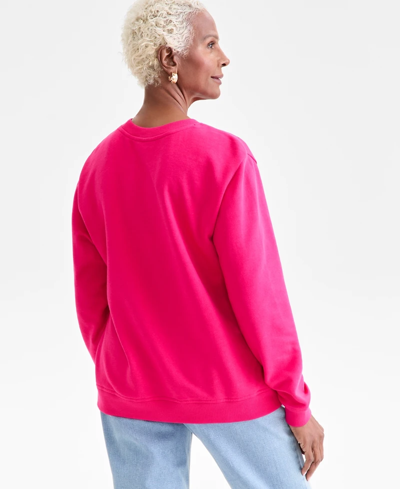 Style & Co Women's Embroidery Crewneck Sweatshirt, Macy's Exclusive
