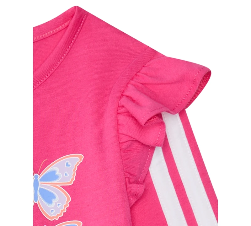adidas Baby Girls Ruffle Long Sleeve Round Neck Coverall