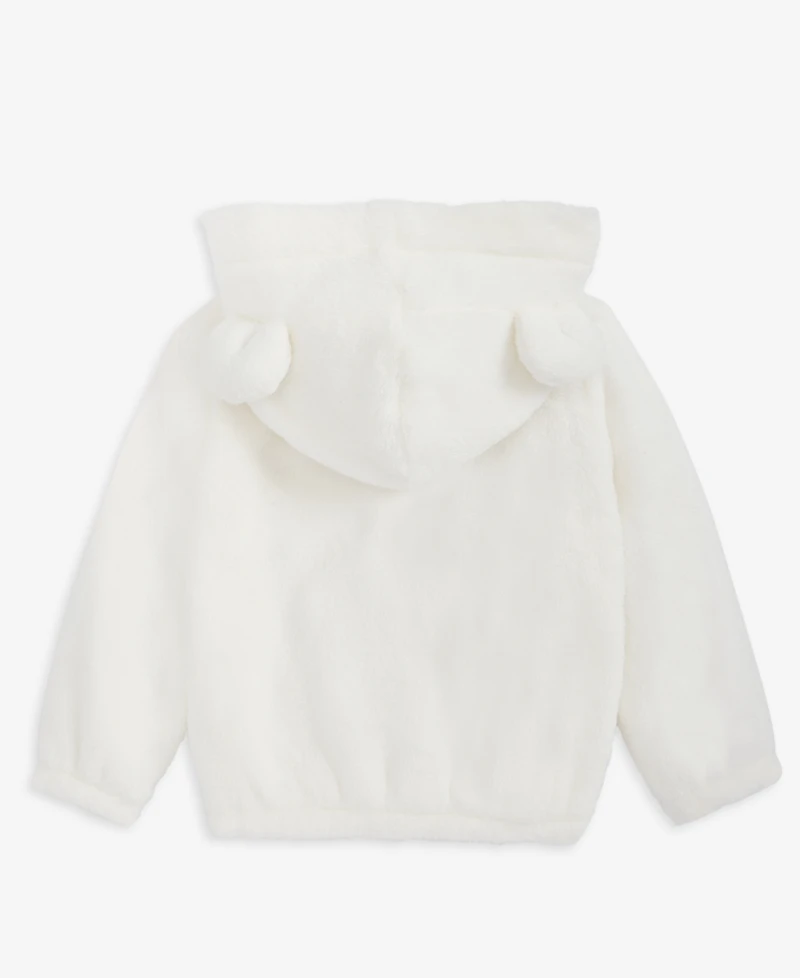 First Impressions Baby Bear-Ear Hooded Faux-Sherpa Jacket, Macy's Exclusive