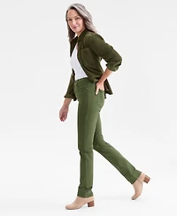 Style & Co Petite High Rise Natural Straight-Leg Jeans, Created for Macy's