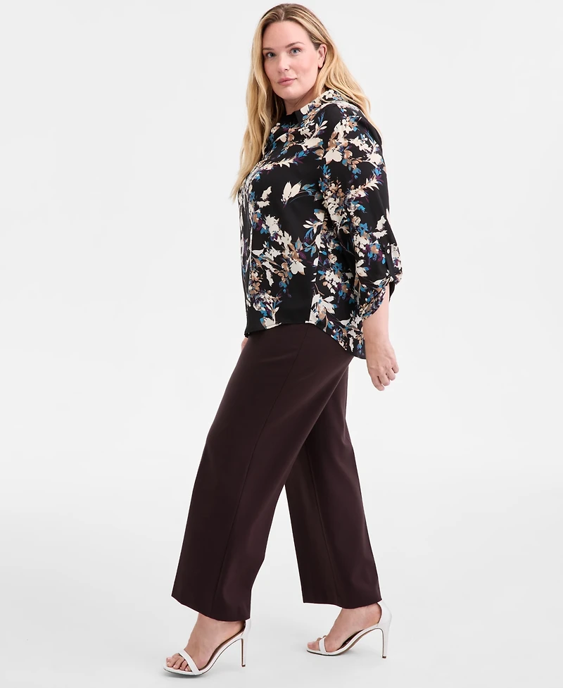 Anne Klein Plus Pull-On Wide-Leg Pants
