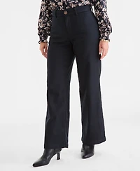 Style & Co Women's Mid-Rise Twill Wide-Leg Pants, Macy's Exclusive