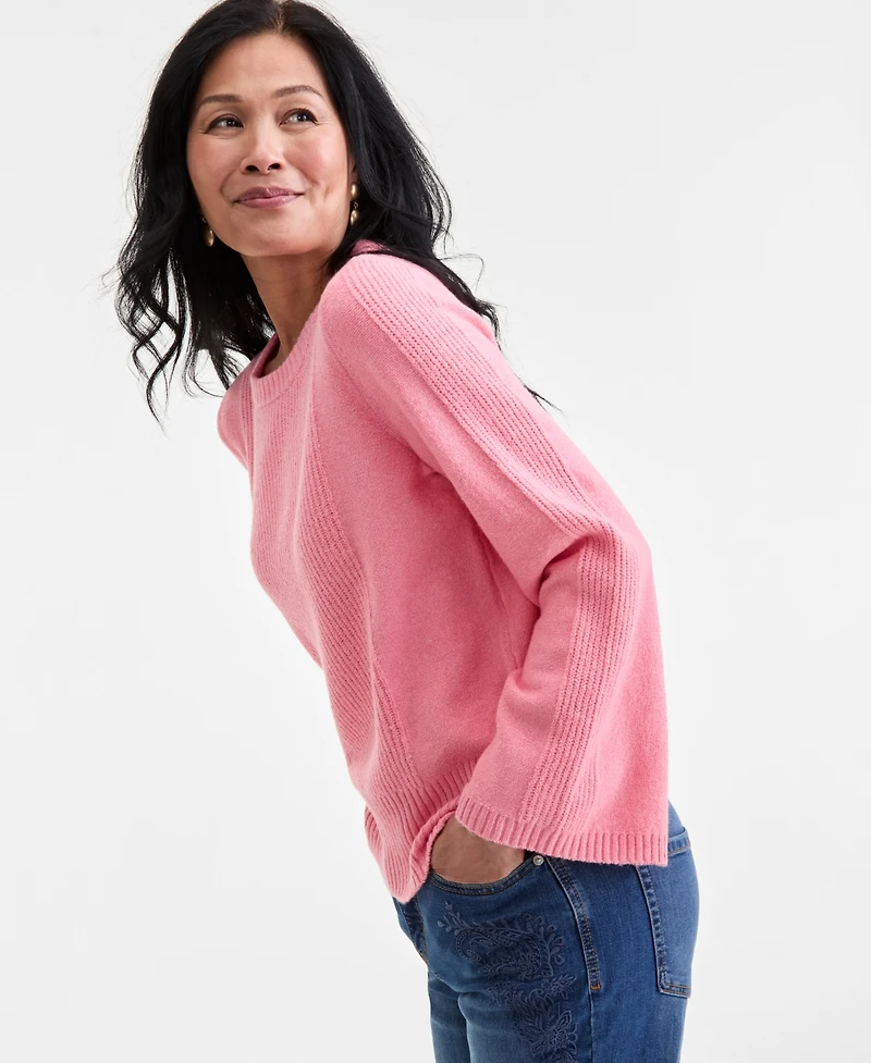 Style & Co Women's Bell-Sleeve Boucle Ribbed Sweater, Macy's Exclusive
