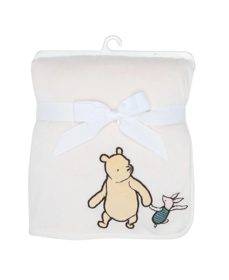 Lambs & Ivy Disney Baby Storytime Pooh Ultra Soft Fleece Baby Blanket - Cream