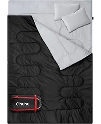 Double Sleeping Bag For Adults With 2 Pillows Queen Size Two Person Sleeping Bag For Camping