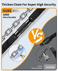 Sportneer Bike Lock: 8mm Thick High Security Anti Theft Bike Chain Lock with 2 Keys