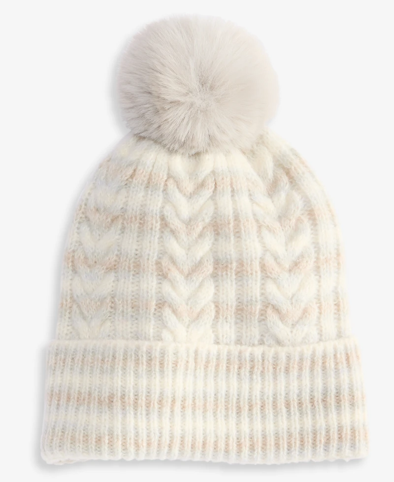Style & Co Women's Space Dye Cable Knit Beanie, Macy's Exclusive