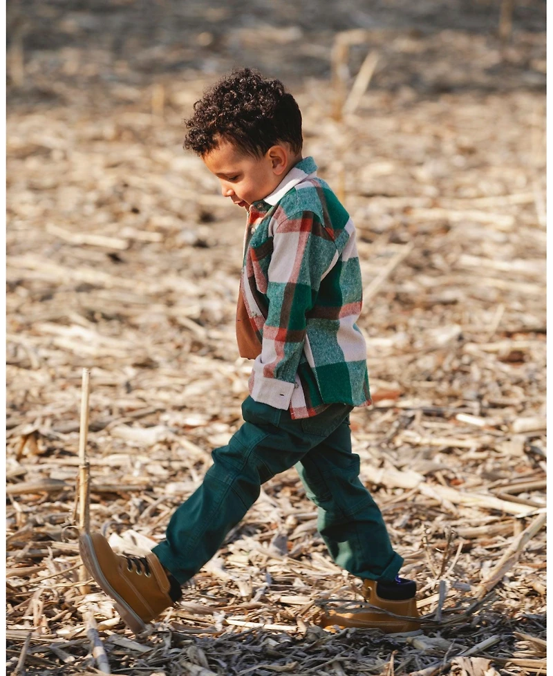 Deux par Toddler Boys Twill Jogger Pants with Patch Pockets Forest Green - Toddler|Child
