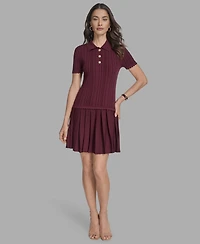 Bcbg Women's Drop-Waist Pleated-Skirt Mini Dress