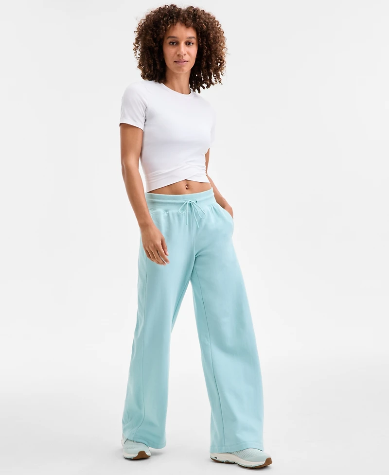 Id Ideology Women's Relaxed High-Rise Flare-Leg Fleece Pants, Macy's Exclusive