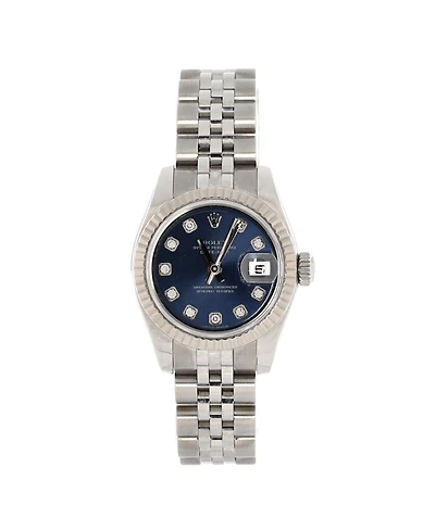 Pre-Owned Rolex Oyster Perpetual Datejust Automatic Watch in Stainless Steel and White Gold with Diamond Markers 26mm