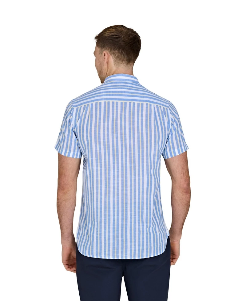 Raging Bull Big & Tall Short Sleeve Cotton Linen Look Shirt