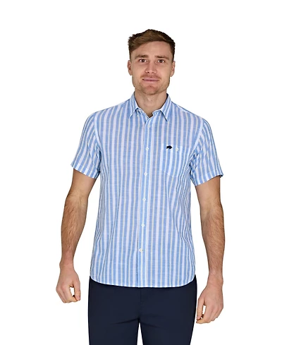 Raging Bull Big & Tall Short Sleeve Cotton Linen Look Shirt