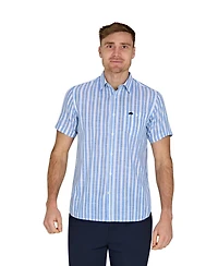 Raging Bull Big & Tall Short Sleeve Cotton Linen Look Shirt