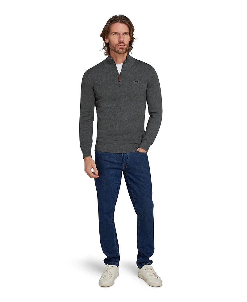 Raging Bull Men's Quarter Zip Cotton/Cashmere Knit