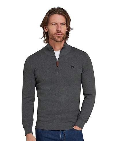Raging Bull Men's Quarter Zip Cotton/Cashmere Knit