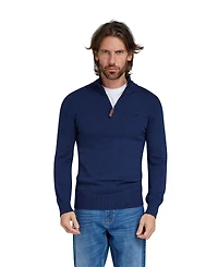 Raging Bull Men's Quarter Zip Cotton/Cashmere Knit