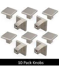 Heritage Designs Tempo: Square Knob 10pk - Satin Nickel