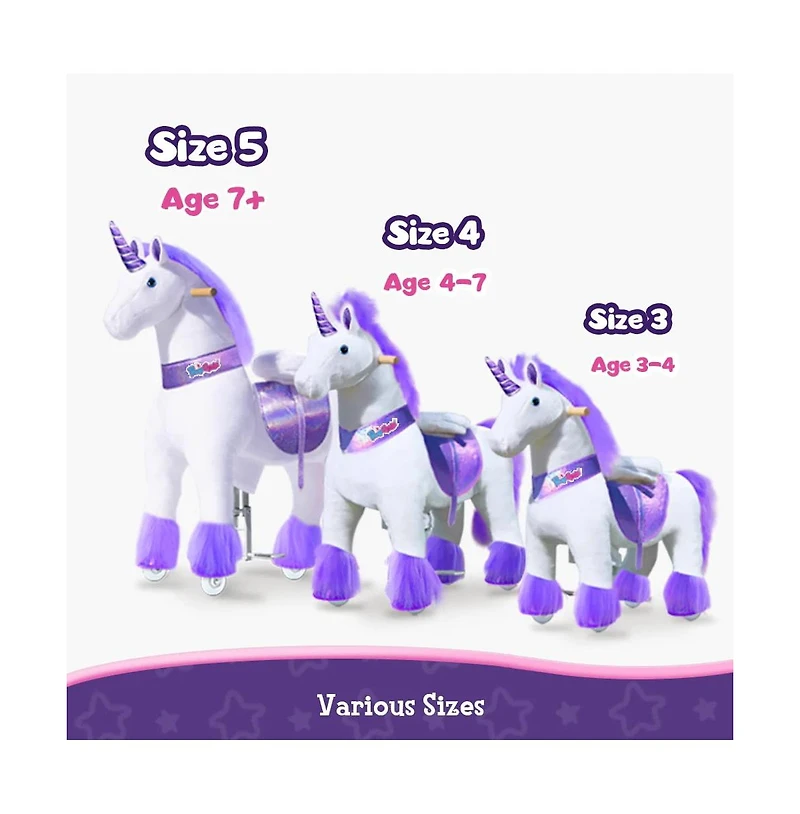 PonyCycle Ride-on Unicorn Model U Size 3 for 3-4 Years