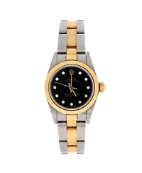 Pre-Owned Rolex Oyster Perpetual Automatic Watch in Stainless Steel and Gold with Diamond Markers 24mm