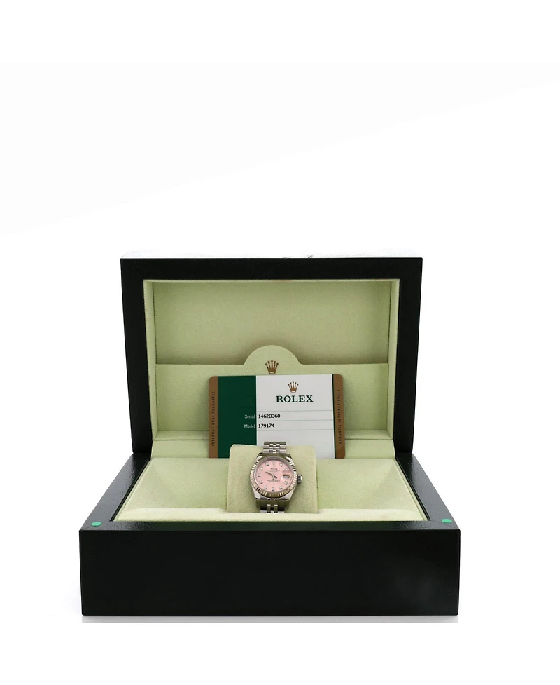 Pre-Owned Rolex Oyster Perpetual Datejust Automatic Watch in Stainless Steel and White Gold with Diamond Markers 26mm
