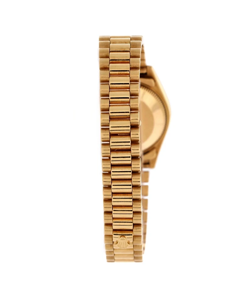 Pre-Owned Rolex Oyster Perpetual President Datejust Automatic Watch in Gold with Diamond Markers 26mm